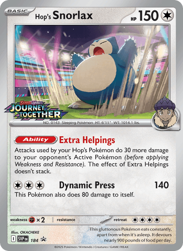 Hop's Snorlax printed card