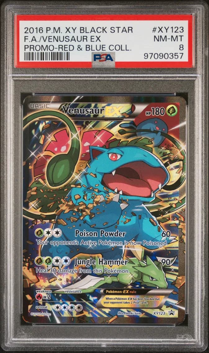 2016 #XY123 Full Art/Venusaur EX PSA 8 XY Black Star Promo