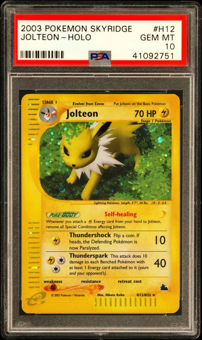 2003 #H12 Jolteon-Holo PSA 10 Skyridge
