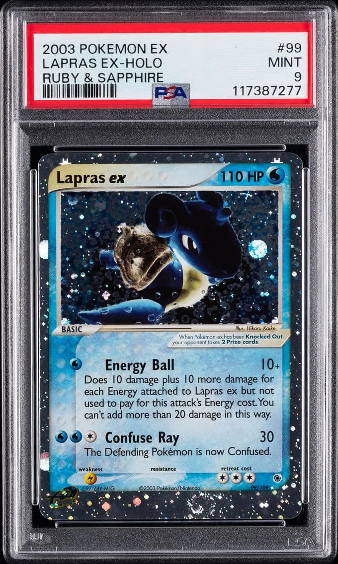 2003 #99 Lapras EX-Holo PSA 9 EX Ruby & Sapphire Pokemon