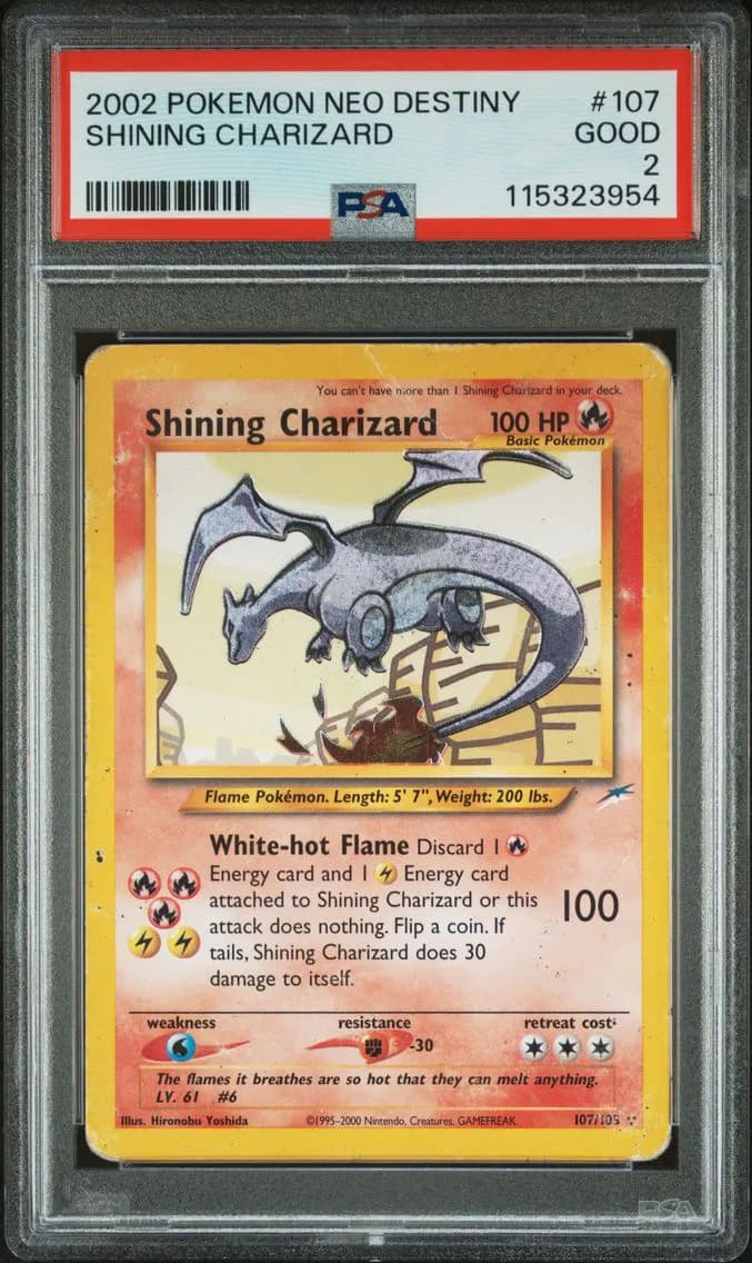 2002 #107 Shining Charizard PSA 2 Neo Destiny Pokemon