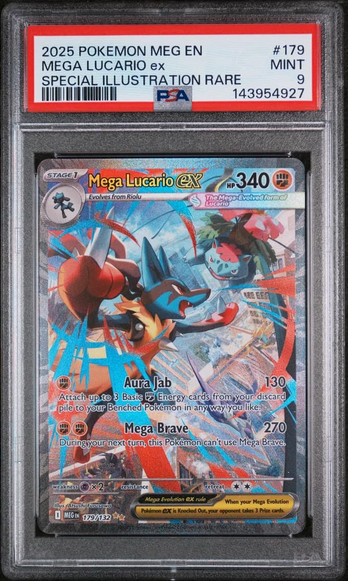 2025 #179 Mega Lucario EX PSA 9 Meg EN-Mega Evolution