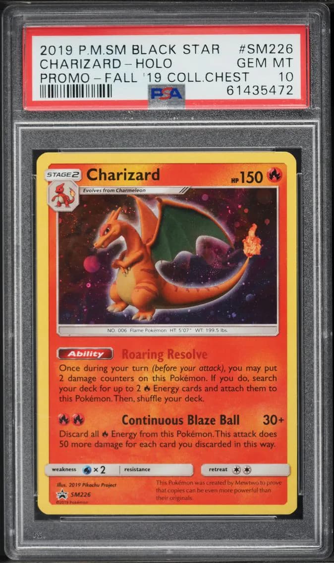 2019 #SM226 Charizard-Holo PSA 10 SM Black Star Promo Pokemon