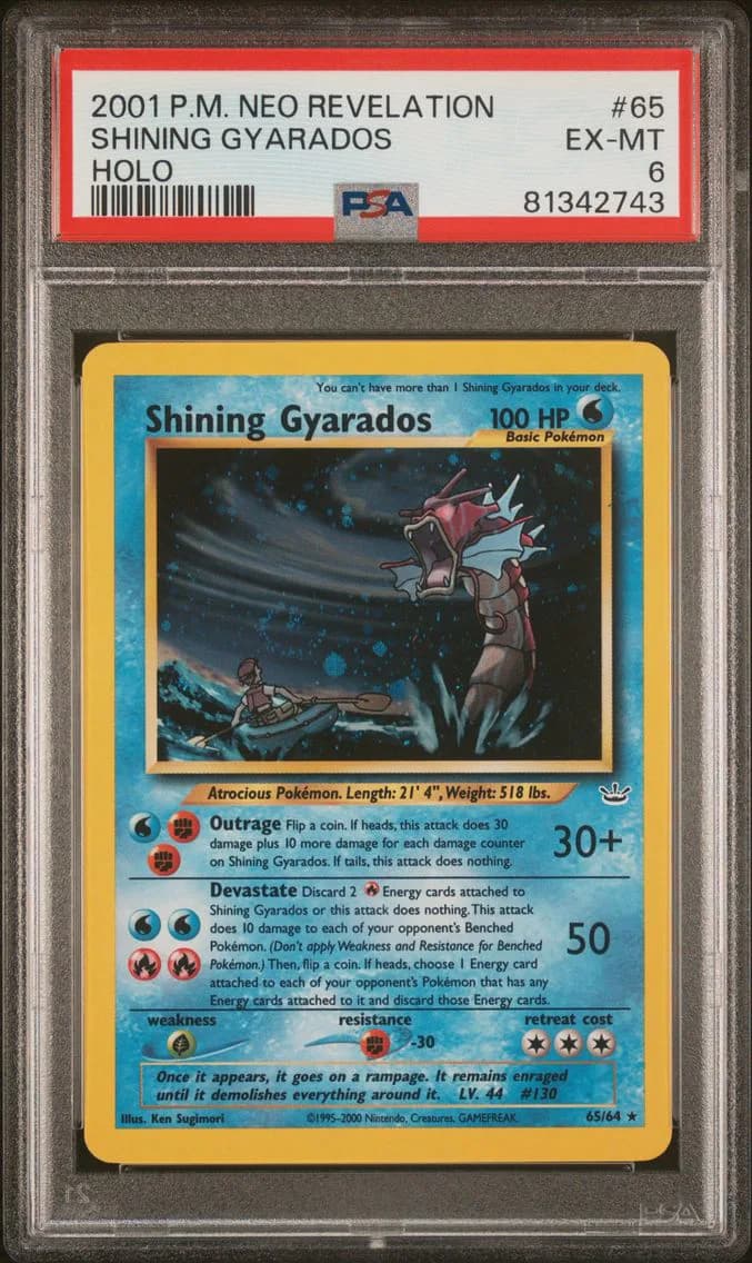 2001 #65 Shining Gyarados-Holo PSA 6 Neo Revelation