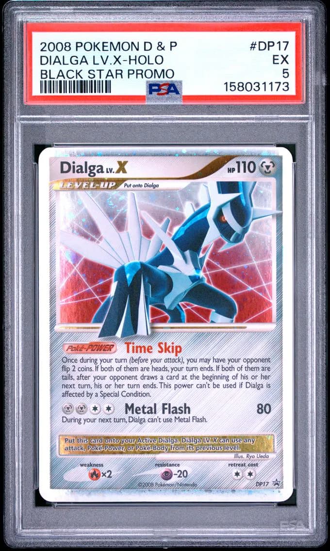 2008 #DP17 Dialga LV.X-Holo PSA 5 Diamond & Pearl Black Star Promo