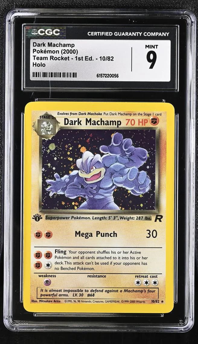 2000 #10 Dark Machamp CGC 9 Team Rocket - 1st Edition - English