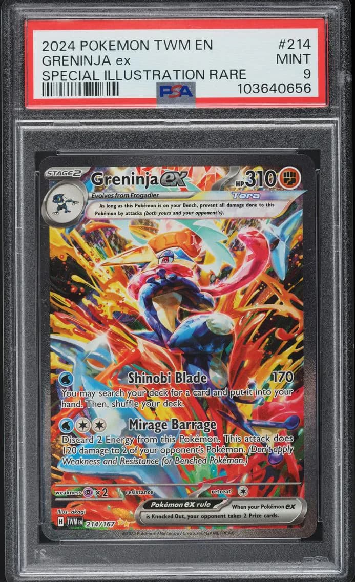 2024 #214 SV TWILIGHT MASQUERADE SIR GRENINJA EX PSA 9 POKEMON