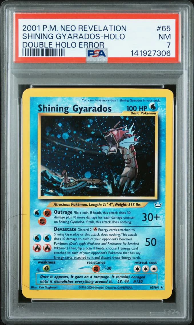 2001 #65 Shining Gyarados-Holo PSA 7 Neo Revelation Pokemon