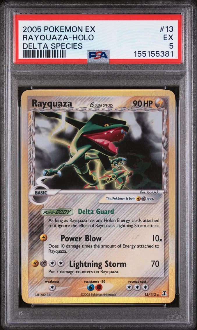 2005 #13 Rayquaza-Holo PSA 5 EX Delta Species