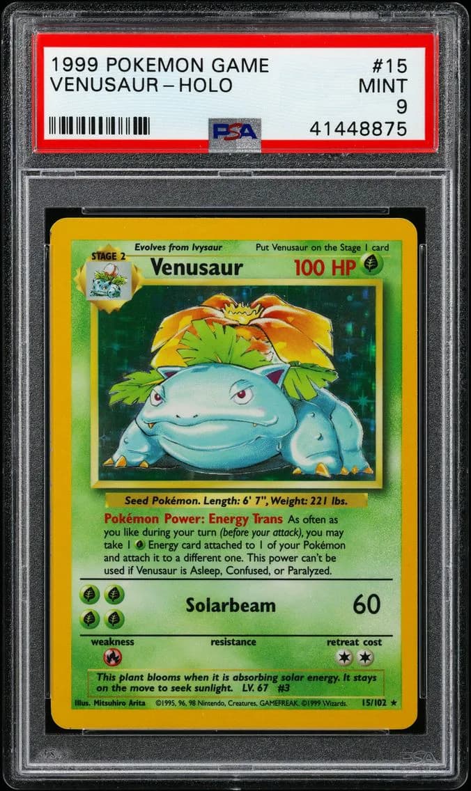 1999 #15 Venusaur-Holo PSA 9 Game