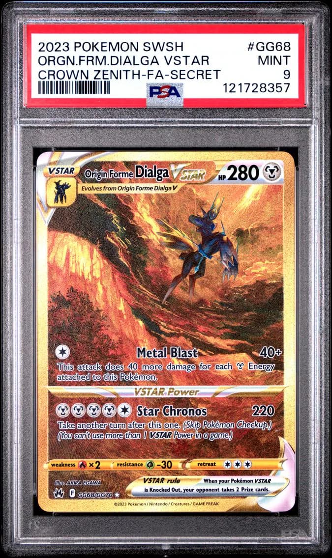 2023 #GG68 Full Art/Origin Forme Dialga Vstar PSA 9 Sword and Shield Crown Zenith Pokemon