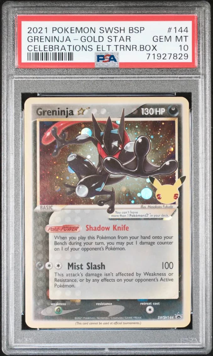 2021 #144 Greninja-Gold Star PSA 10 Swsh Black Star Promo