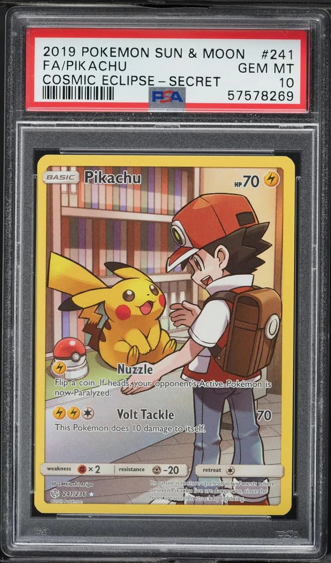 2019 #241 Full Art/Pikachu PSA 10 Sun & Moon Cosmic Eclipse Pokemon