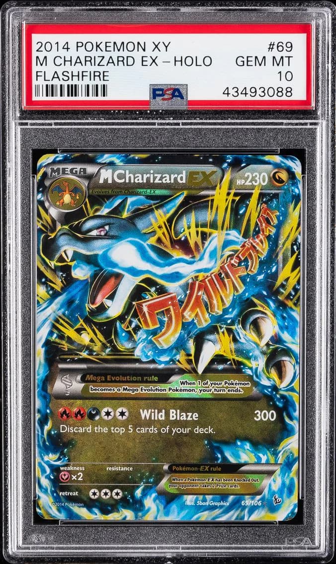 2014 #69 M Charizard EX PSA 10 XY Flashfire Pokemon