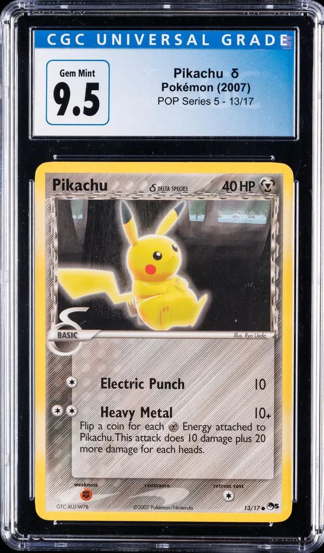 2007 #13 Pikachu CGC 10 Pop Series 5 Pokemon