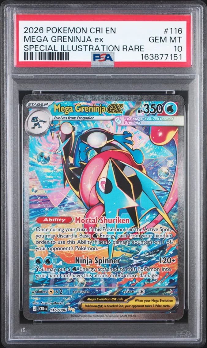 2026 #116 Mega Greninja EX PSA 10 Cri EN-Chaos Rising