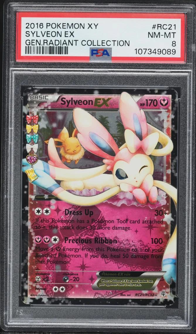 2016 #RC21 Sylveon EX PSA 8 XY Generations Radiant Collection Pokemon