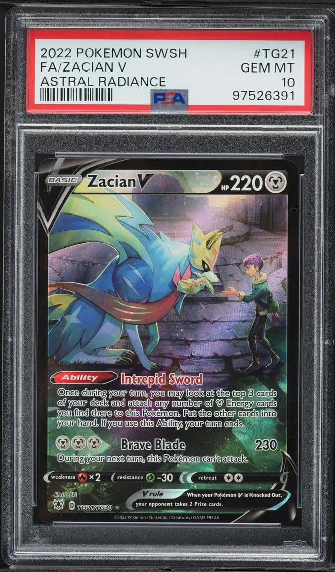 2022 #TG21 Full Art/Zacian V PSA 10 Sword & Shield Astral Radiance Pokemon