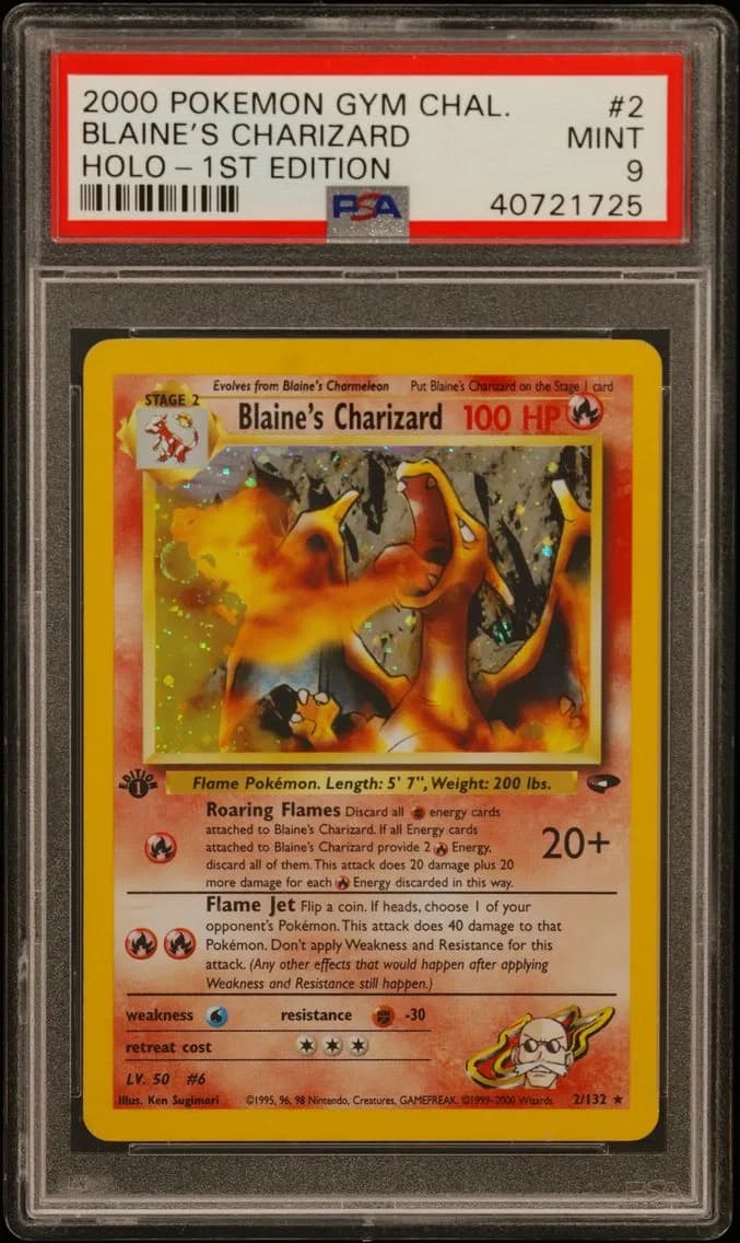 2000 #2 Blaine's Charizard PSA 9 Gym Challenge