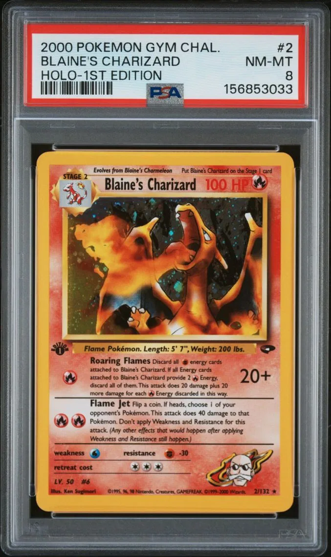 2000 #2 Blaine's Charizard PSA 8 Gym Challenge