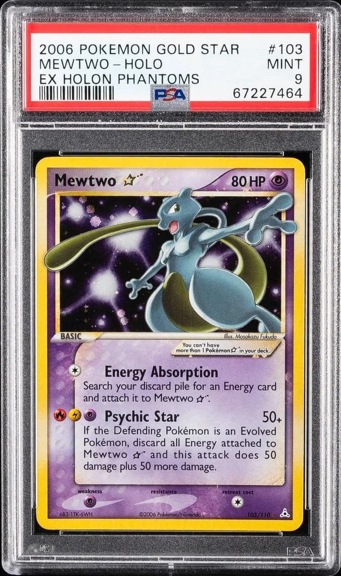 2006 #103 Mewtwo-Holo PSA 9 EX Holon Phantoms Pokemon