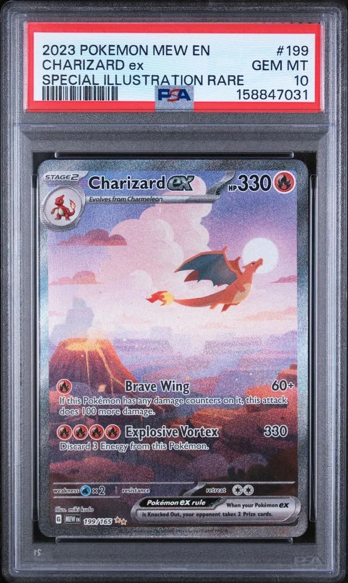 2023 #199 Charizard EX PSA 10 Mew EN-151