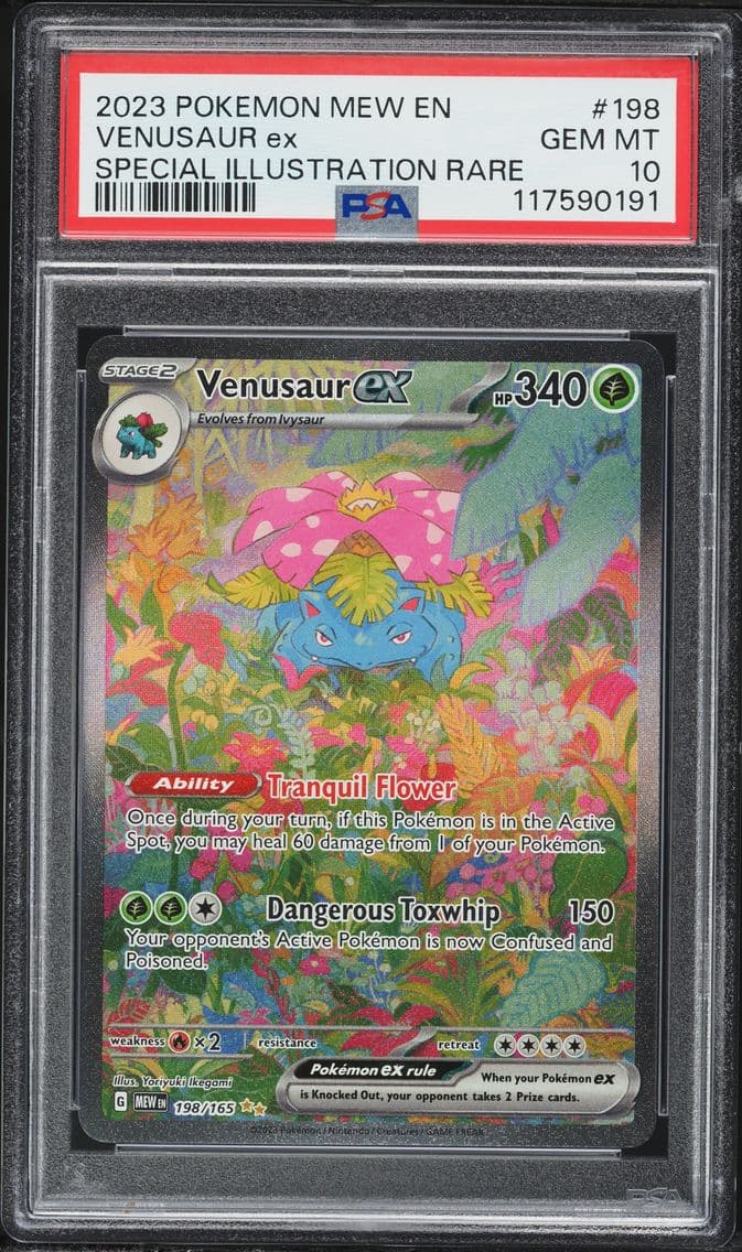2023 #198 Venusaur EX PSA 10 Mew EN-151 Pokemon