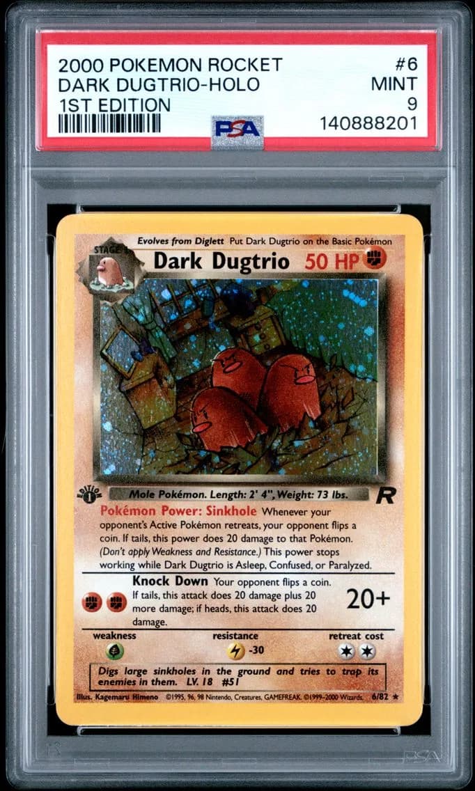 2000 #6 Dark Dugtrio-Holo 1st Edition PSA 9 Rocket Pokemon
