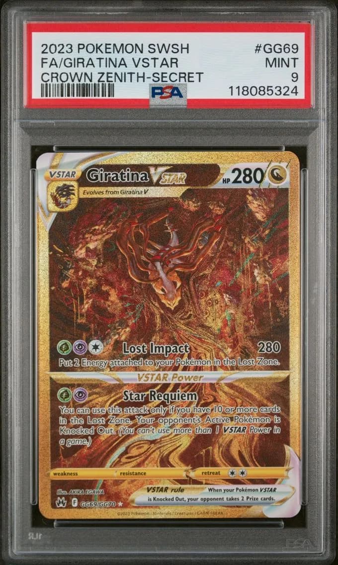 2023 #GG69 Full Art/Giratina Vstar PSA 9 Sword and Shield Crown Zenith Pokemon