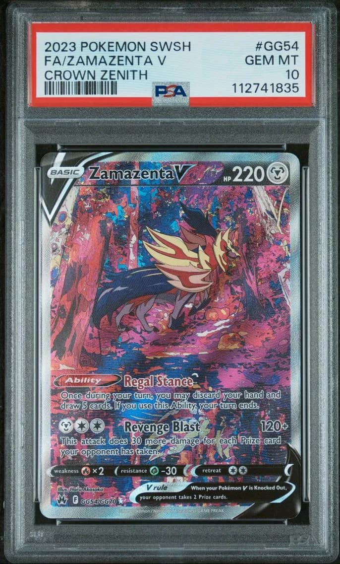 2023 #GG54 Full Art/Zamazenta V PSA 10 Sword and Shield Crown Zenith Pokemon