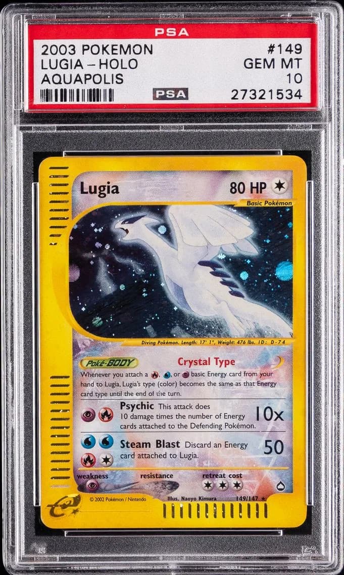 2003 #149 Lugia-Holo PSA 10 Aquapolis Pokemon