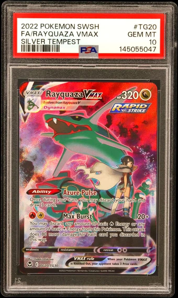 2022 #TG20 Full Art/Rayquaza Vmax PSA 10 Sword & Shield Silver Tempest