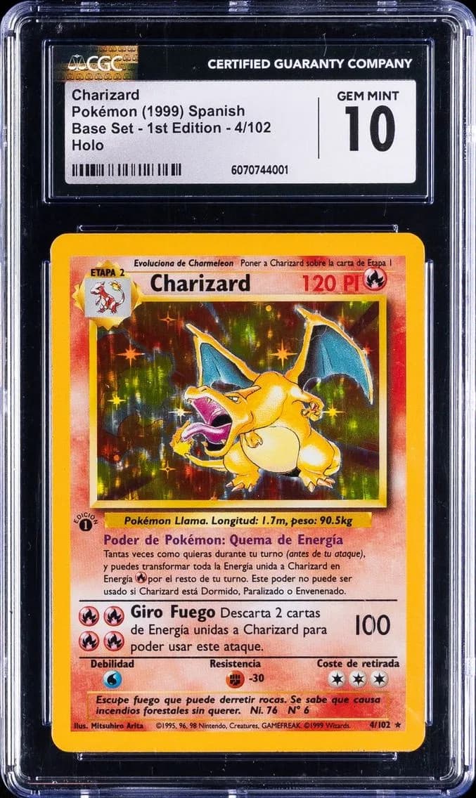 1999 #4 Charizard CGC 10 Pokemon Spanish Base Set - 1st Edition | Holo