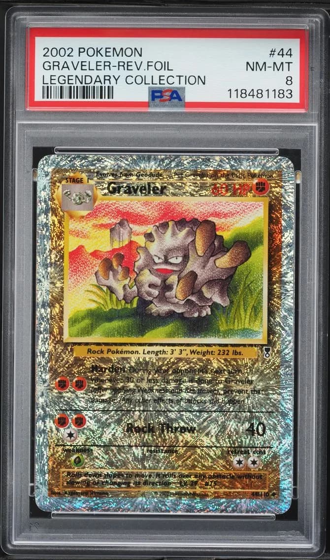2002 #44 Graveler-Reverse Foil PSA 8 Legendary Collection Pokemon