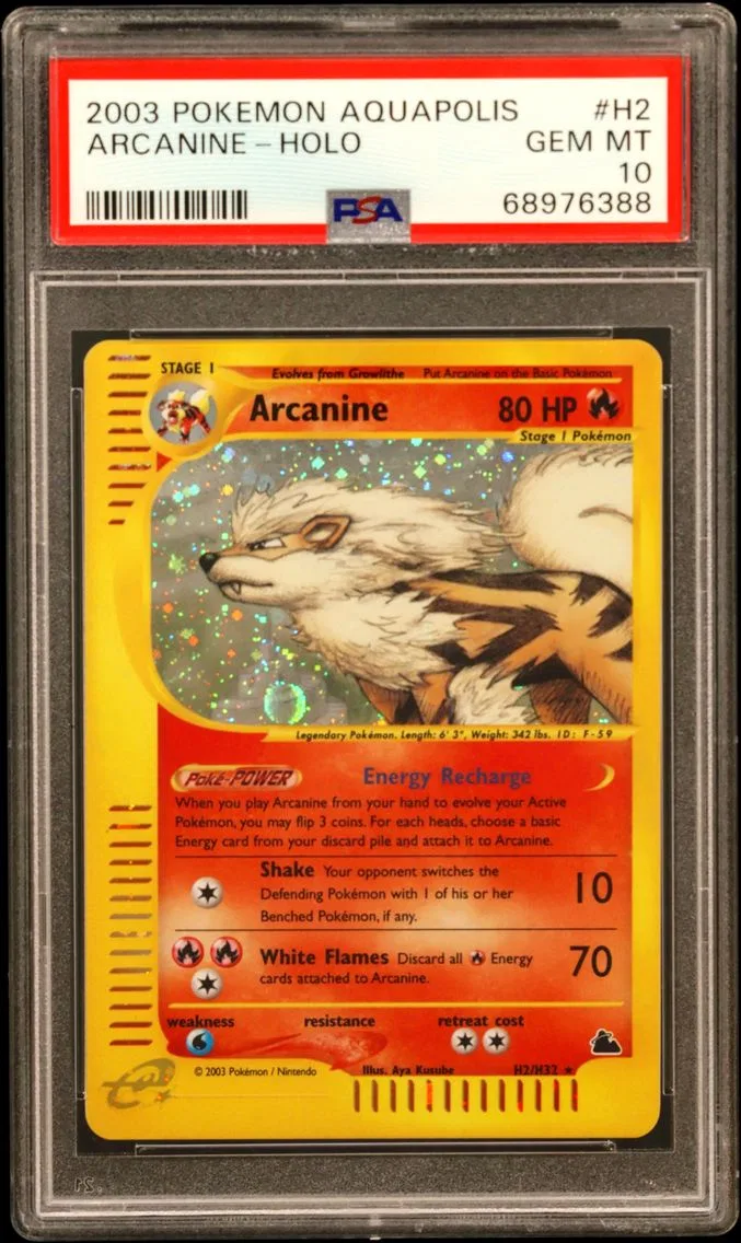 2003 #H2 Arcanine-Holo PSA 10 Aquapolis