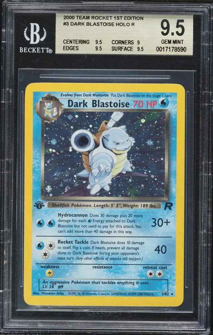 2000 #3 Dark Blastoise-Holo 1st Edition BGS 9.5 Rocket Pokemon