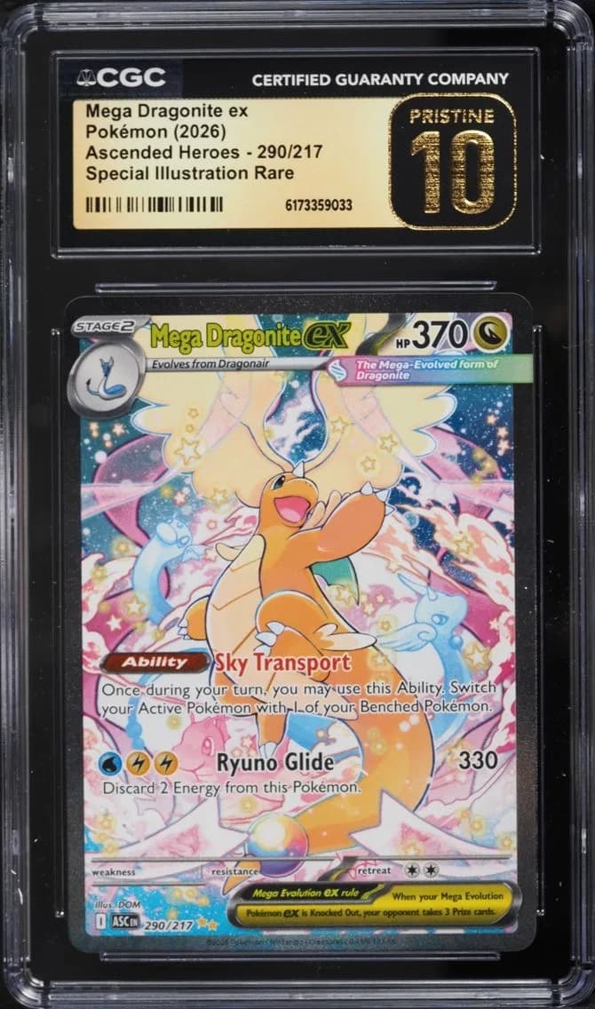2026 Pokemon Mega Evolution Ascended Heroes SIR Mega Dragonite EX #290 CGC 10 PRISTINE
