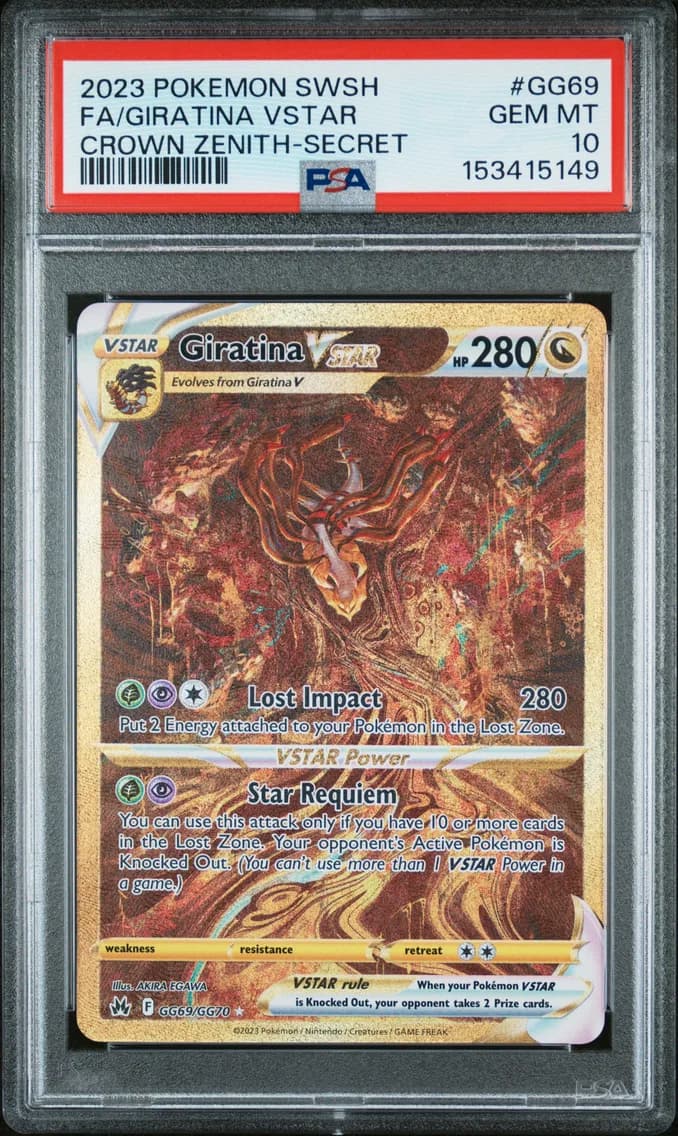 2023 #GG69 Full Art/Giratina Vstar PSA 10 Sword and Shield Crown Zenith