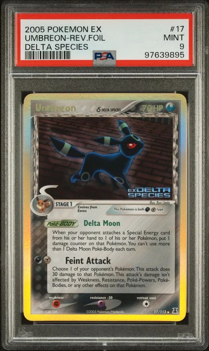 2005 #17 Umbreon-Reverse Foil PSA 9 EX Delta Species