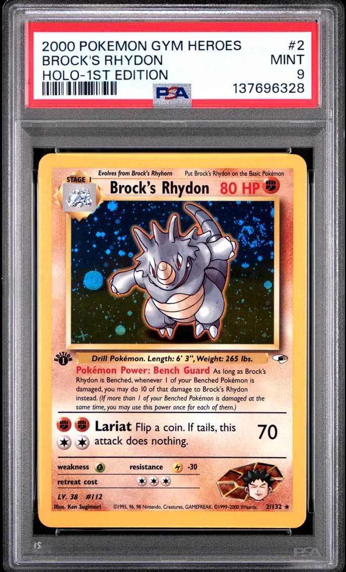 2000 #2 Brock's Rhydon PSA 9 Gym Heroes