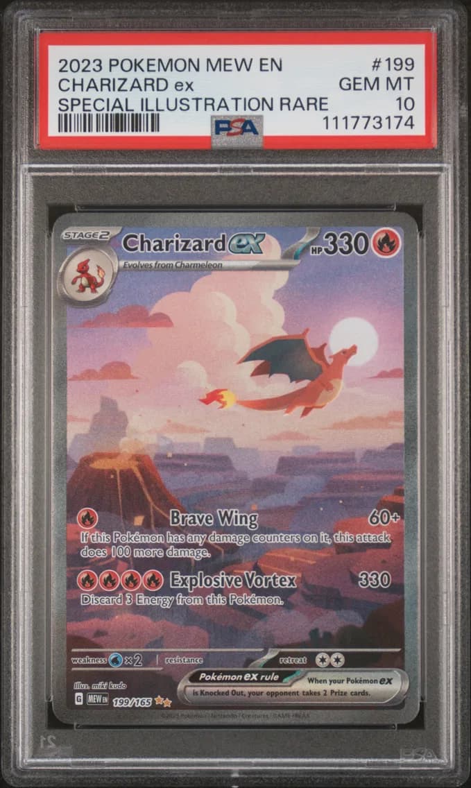 2023 #199 Charizard EX PSA 10 Mew EN-151
