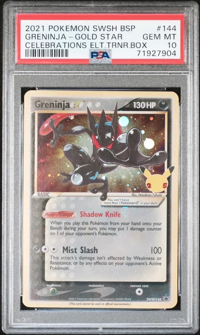 2021 #144 Greninja-Gold Star PSA 10 Swsh Black Star Promo