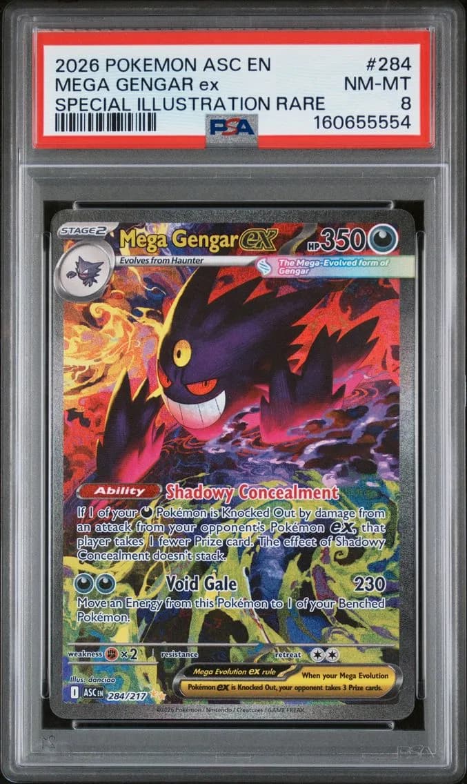 2026 #284 Mega Gengar EX PSA 8 Asc EN-Ascended Heroes