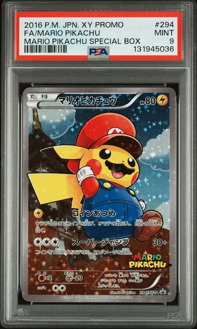 2016 #294 Full Art/Mario Pikachu PSA 9 Japanese XY Promo