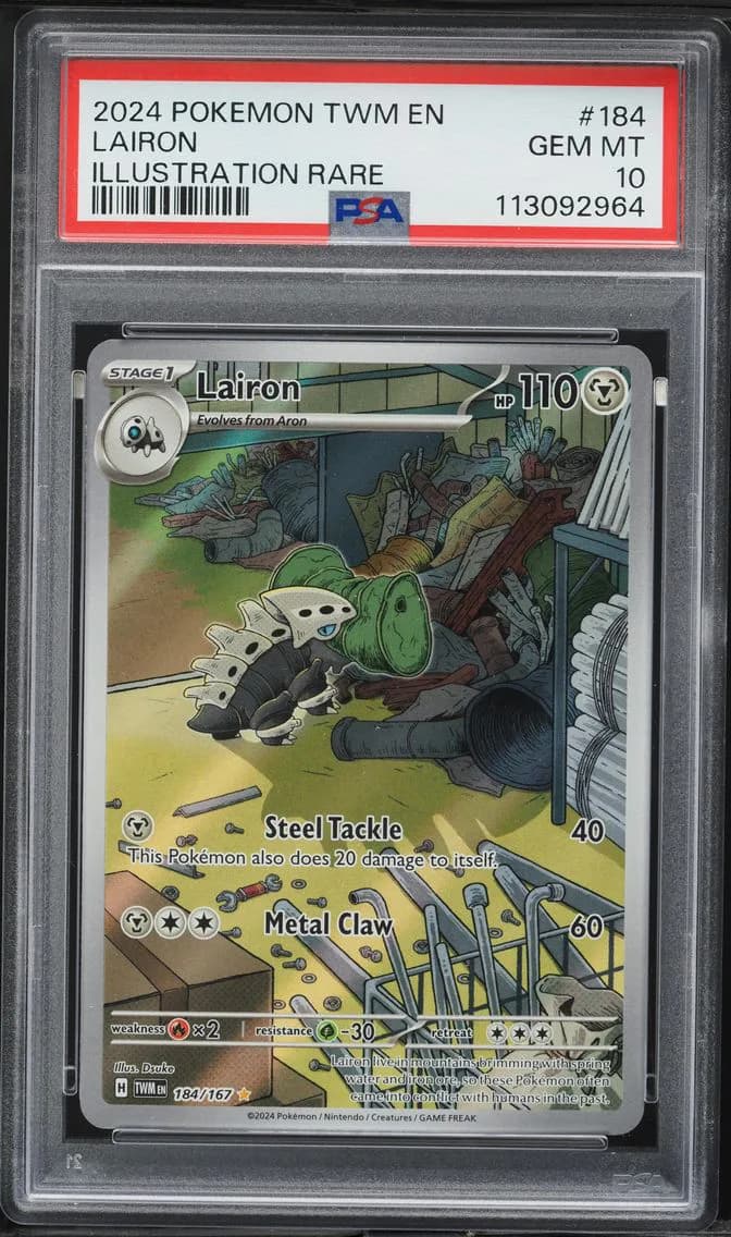 2024 #184 Lairon PSA 10 Twm EN-Twilight Masquerade Pokemon