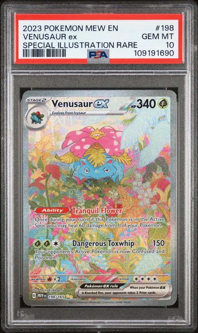 2023 #198 Venusaur EX PSA 10 Mew EN-151 Pokemon