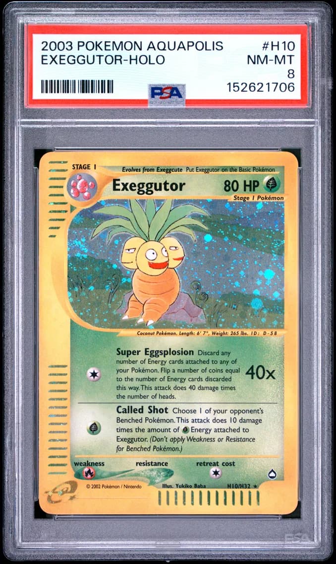 2003 #H10 Exeggutor-Holo PSA 8 Aquapolis
