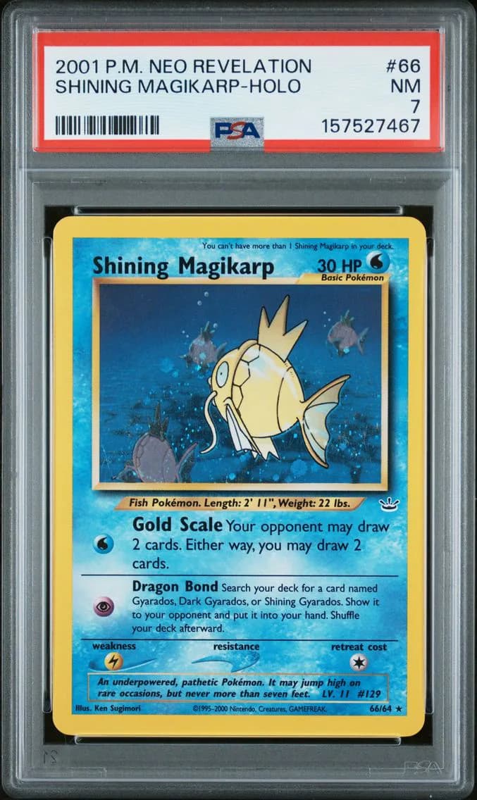 2001 #66 Shining Magikarp-Holo PSA 7 Neo Revelation