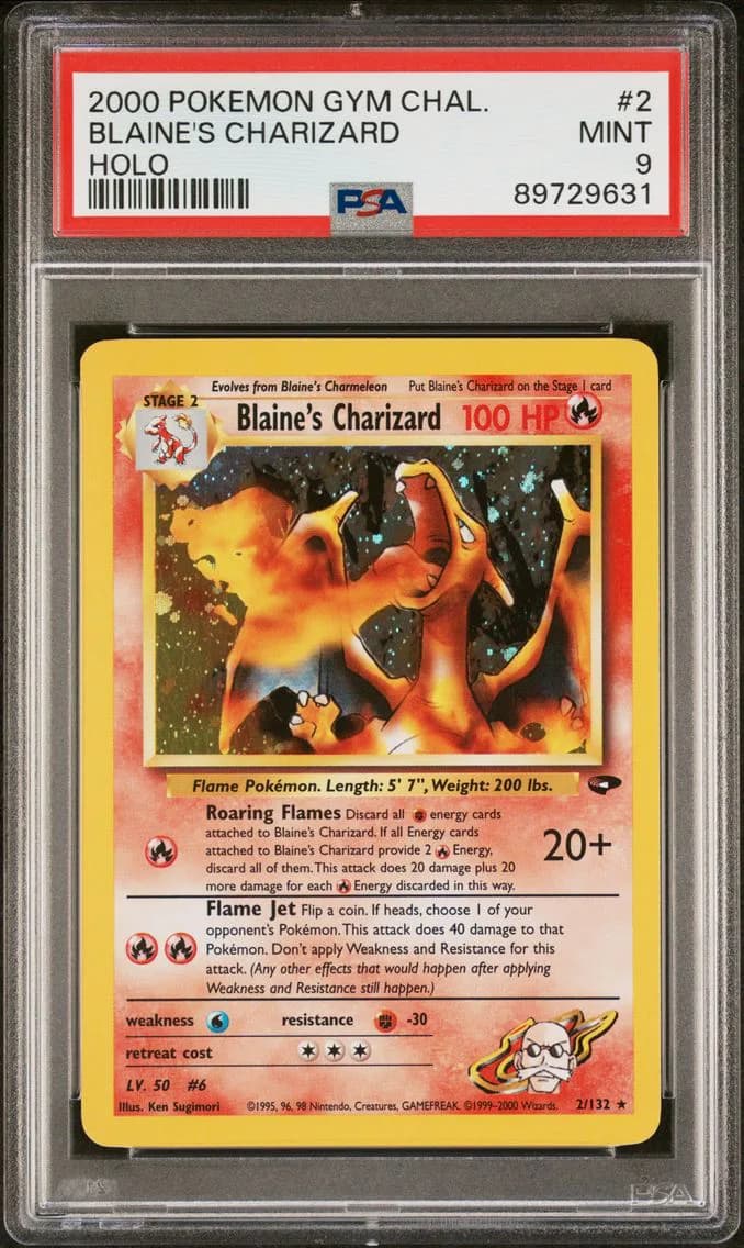 2000 #2 Blaine's Charizard PSA 9 Gym Challenge
