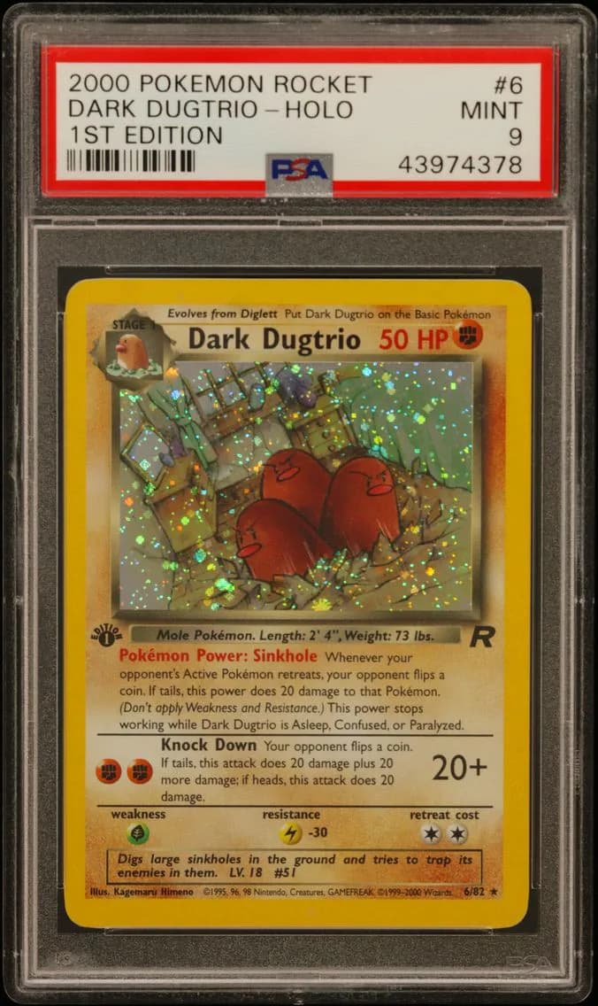 2000 #6 Dark Dugtrio-Holo 1st Edition PSA 9 Rocket